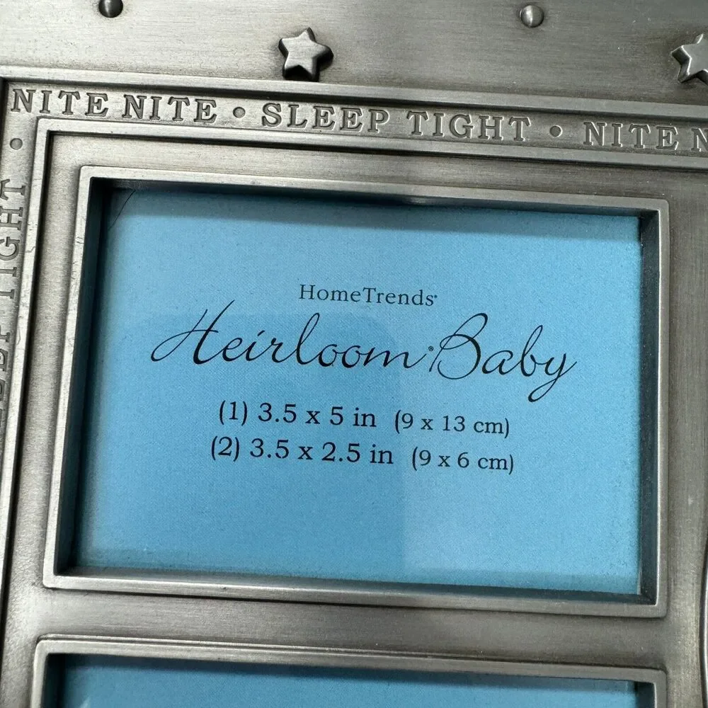 Home Trends Heirloom Picture Frame Baby Duckie Holds 3 Photos Sleep Tight Pewter